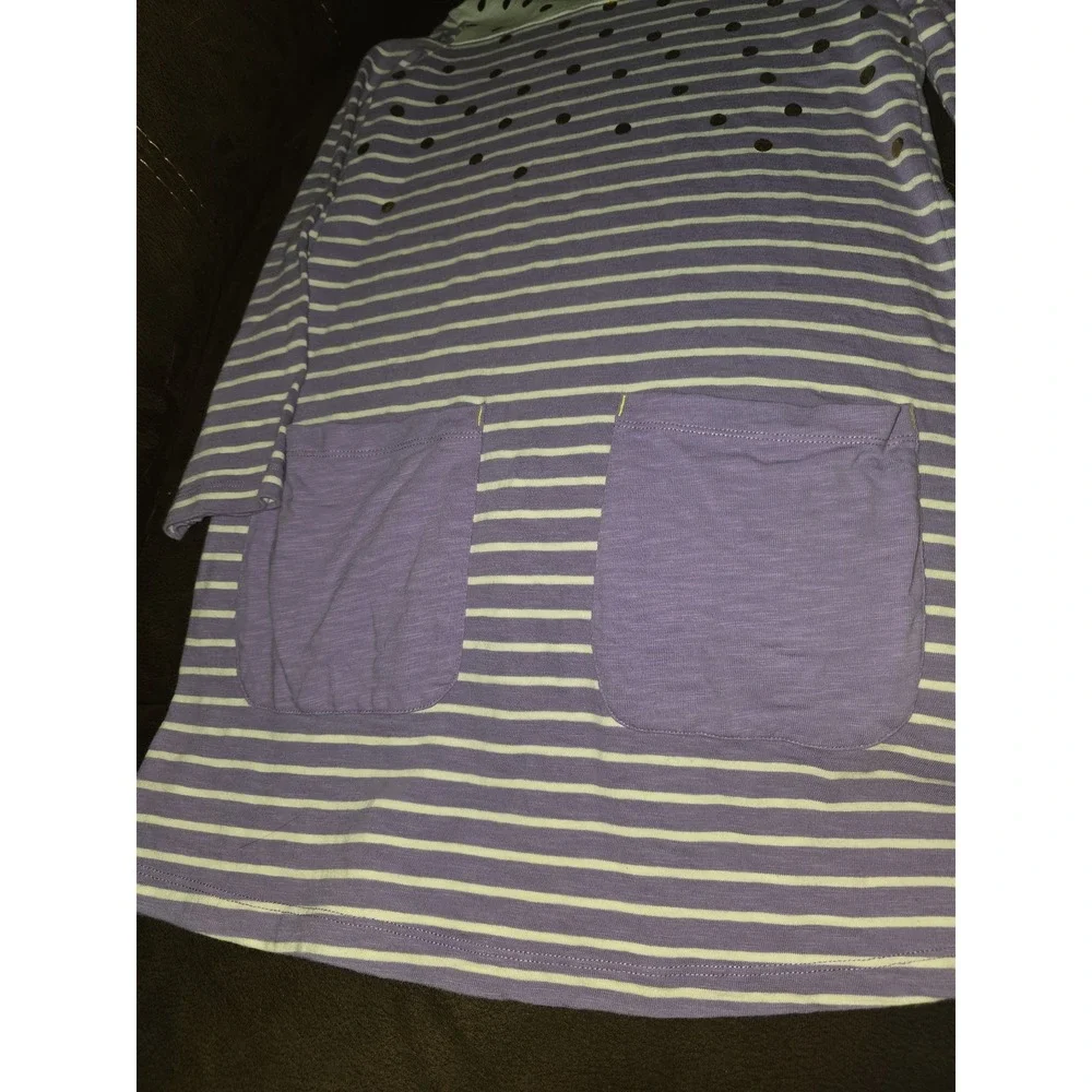 Mini boden spring purple striped dress‎ size 9 10